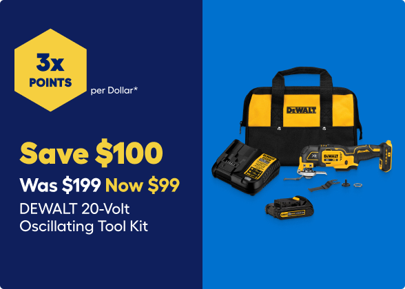 Save $100. Was $199. Now $99. DEWALT 20-Volt Oscillating Tool Kit.