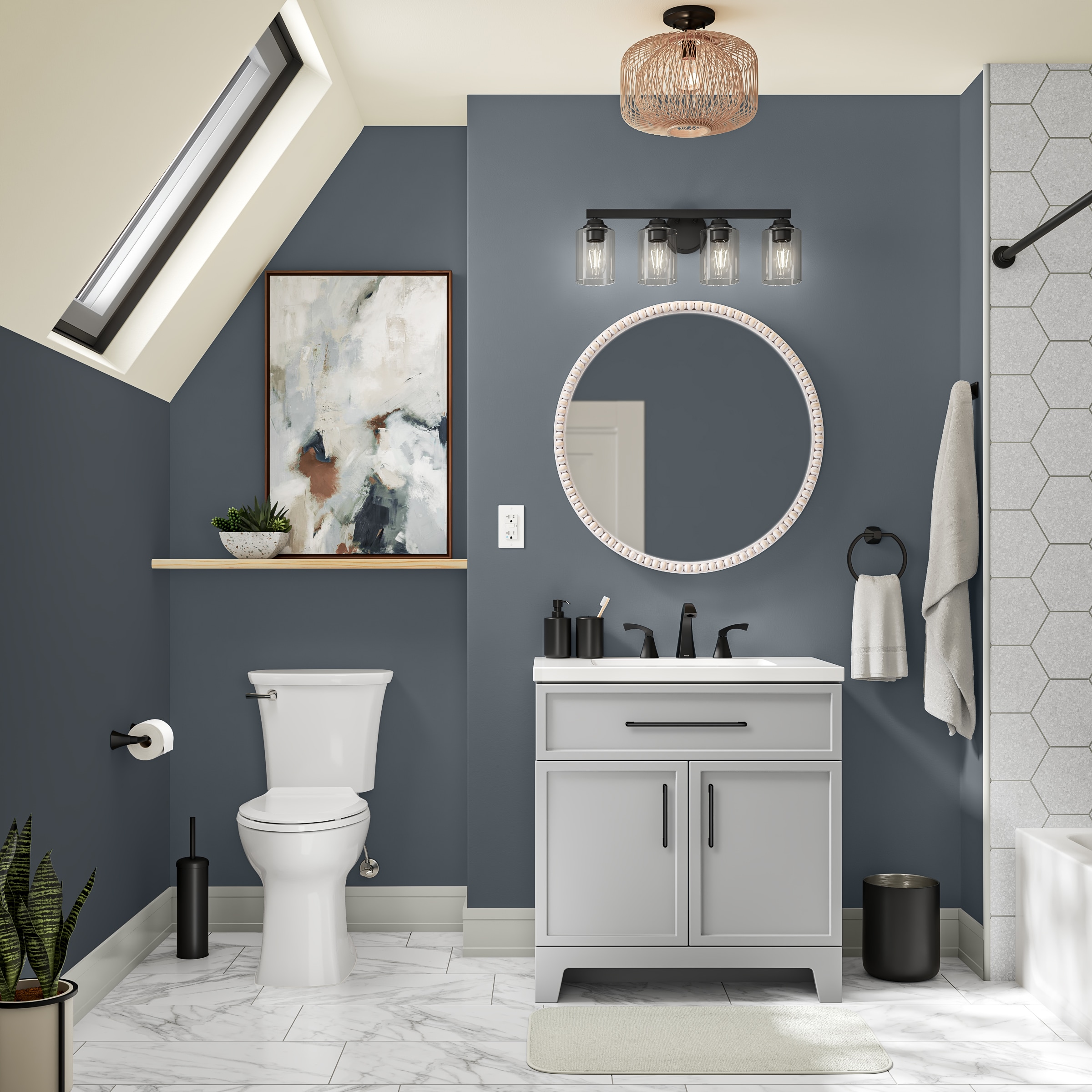Style Selections Potter 30-in Gray Single Sink Bathroom Vanity with White  Cultured Marble Top in the Bathroom Vanities with Tops department at