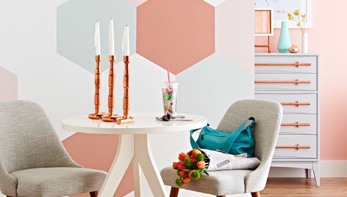 Painted Hexagonal Wall Decorations