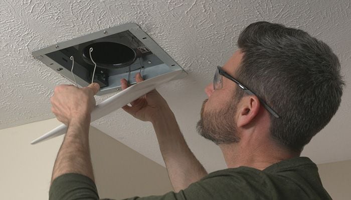 How To Install A Bathroom Exhaust Fan Lowe S - Installing Bathroom Vent Fan Ceiling