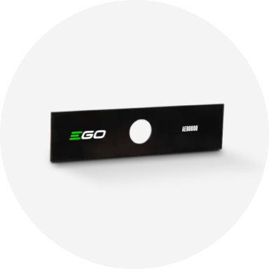 An EGO black stick edger blade.