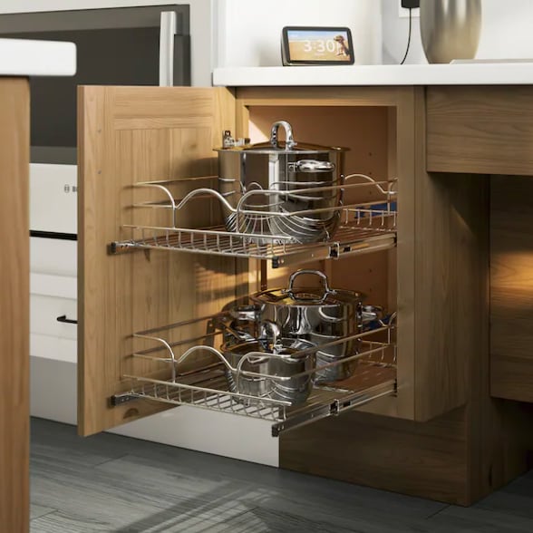 Cabinet Shelf Organizer Dish Utensil Expandable Kitchen Storage Pot Rack Counter 