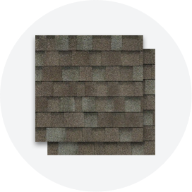 2 squares of gray roof shingles.