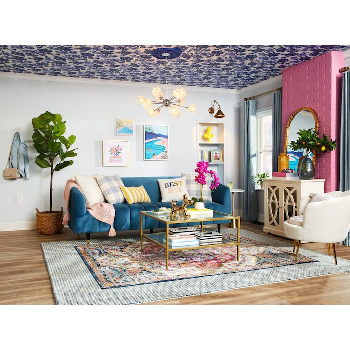 Design Contemporary Blue Living Room