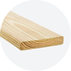 A 2 by 6 pine deck board.