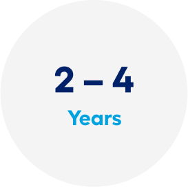 2 to 4 years.