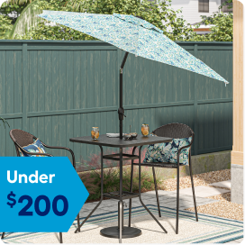 Market umbrellas under $200.