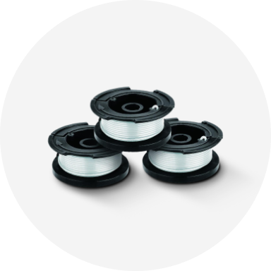 Three spools of trimmer string.