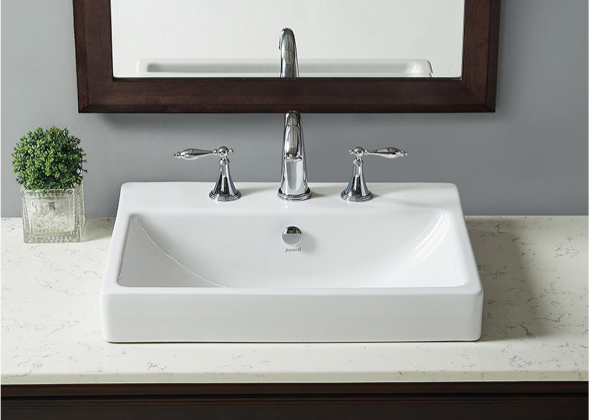 Bathroom Pedestal Sinks - Glacier Bay Regent Oval Drop In Bathroom Sink