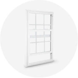 A white-framed new construction window. 