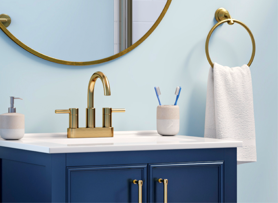 BigBig Home Brushed Golden Bathroom Towel Ring Holder Wall Mount Stainless Ste 