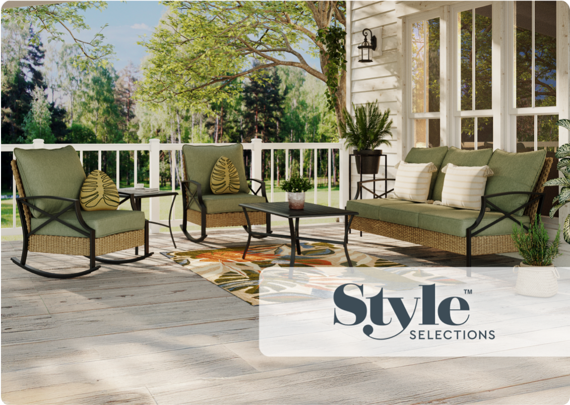 Shop Style Selections patio furniture now.