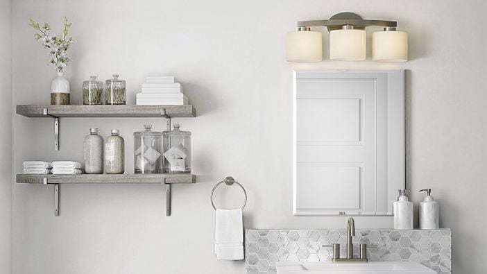 Install A Mirrored Medicine Cabinet And Vanity Light - Cost To Replace Bathroom Vanity Light Fixtures