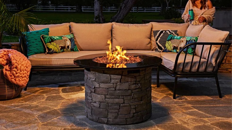 Fire Pit Inspiration, Outdoor Propane Fire Pit Safe For Wood Deck