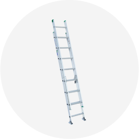 A Werner aluminum extension ladder. 