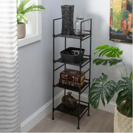 Small Bookcase Wood Bookshelf Storage Shelf Adjustable Shelving Organizer Black 