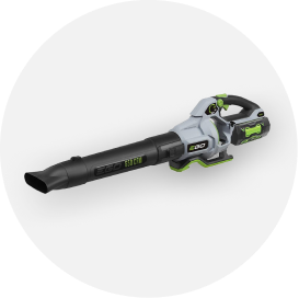 A black, gray and green EGO leaf blower.
