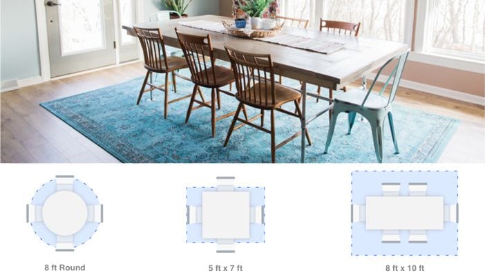 How To Choose The Best Area Rugs Lowe S, What Size Round Rug For Table And 4 Chairs