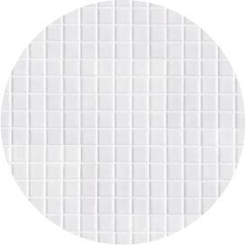 A round white tile swatch.