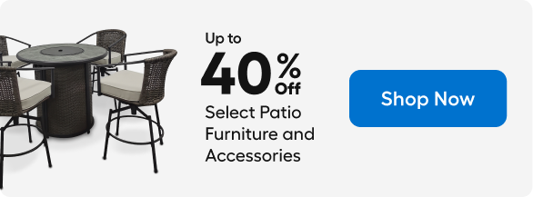   Up to 40% Off Select Patio Furniture & Accessories. Shop now.
