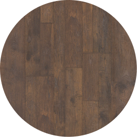A dark brown wood-look laminate flooring swatch.
