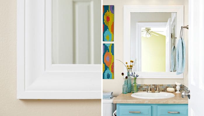 How To Frame A Bathroom Mirror Lowe S, Wooden Molding For Mirrors