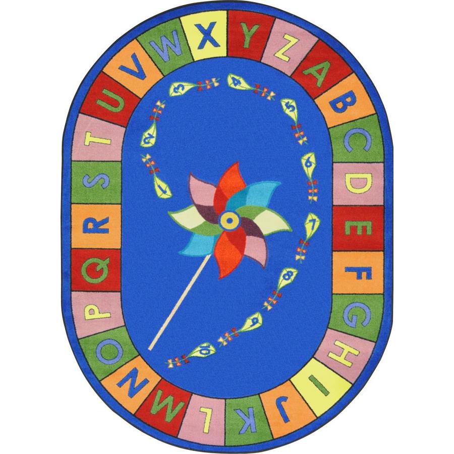 Joy Carpets Alphabet Pinwheel Multi Color Oval Indoor Machine Made Joy Carpets Alphabet Pinwheel Multi Color Oval Indoor Machine Made Kids Area Rug Common 8 X 11 Actual 7 66 Ft W 10 75 L