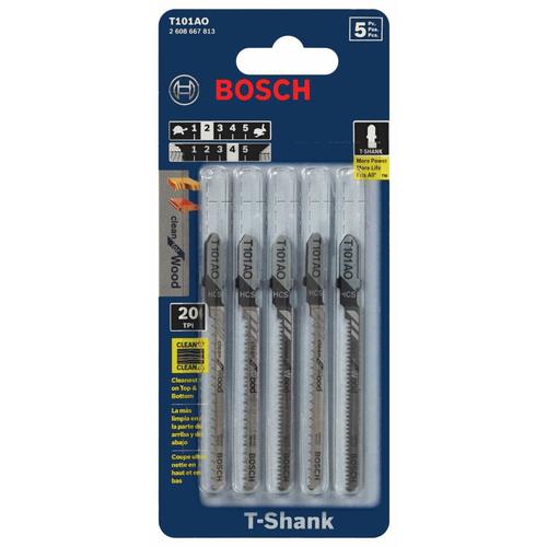 Bosch 5 Pack 3 1 4 In T Shank High Carbon Steel Jigsaw Blade At