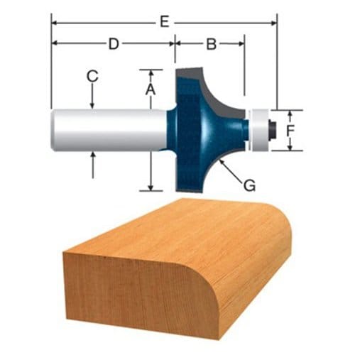 Bosch 1/8in CarbideTipped Roundover Router Bit in the EdgeForming