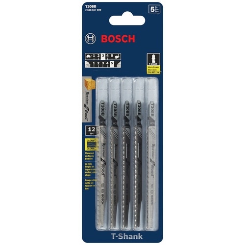BlueSpot 5pc Jigsaw Blade Set T Tige Nettoyage Rapide Couper ou Bas Coupe Lames Pour Bois