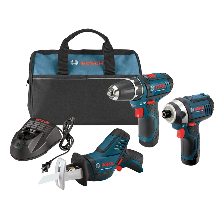 Bosch 3 Tool 12 Volt Max Power Tool Combo Kit With Soft Case