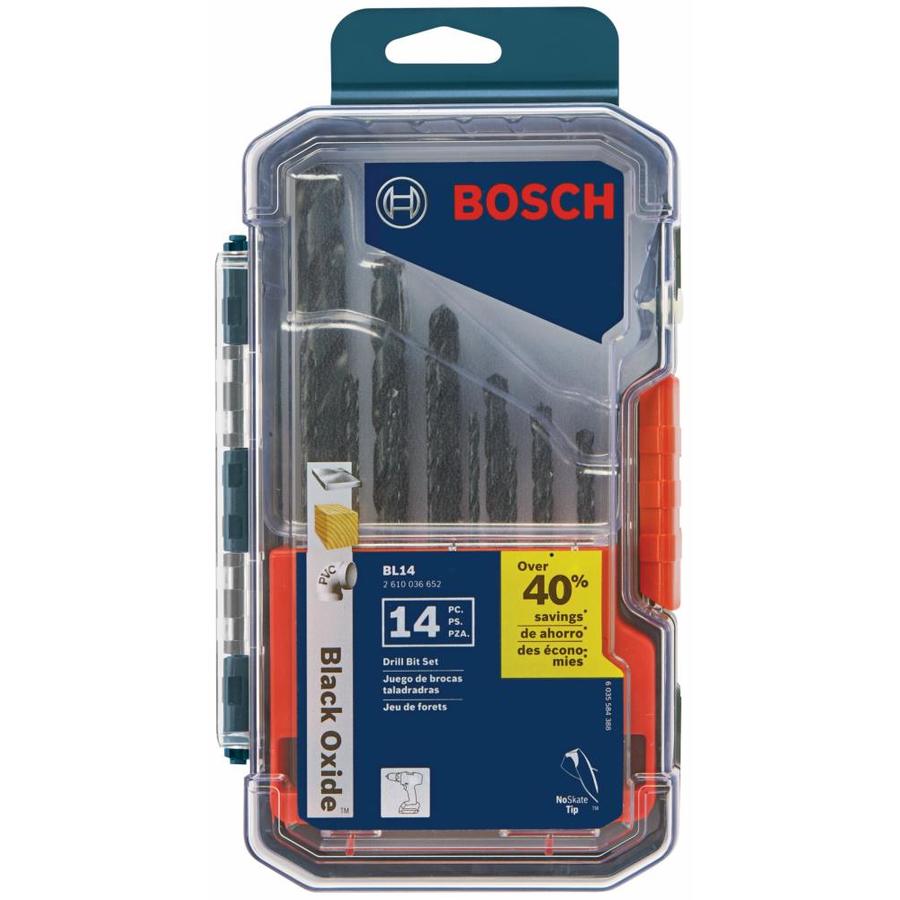 Bosch 14-Piece Set Black Oxide Coated HSS Twist Drill Bit Set at Lowes.com