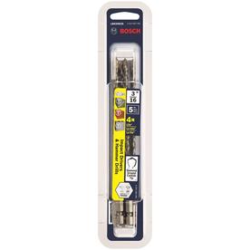 Bosch 5-Piece 3/16-in x 6-in Alloy Steel Hammer Drill Masonry Drill Bit