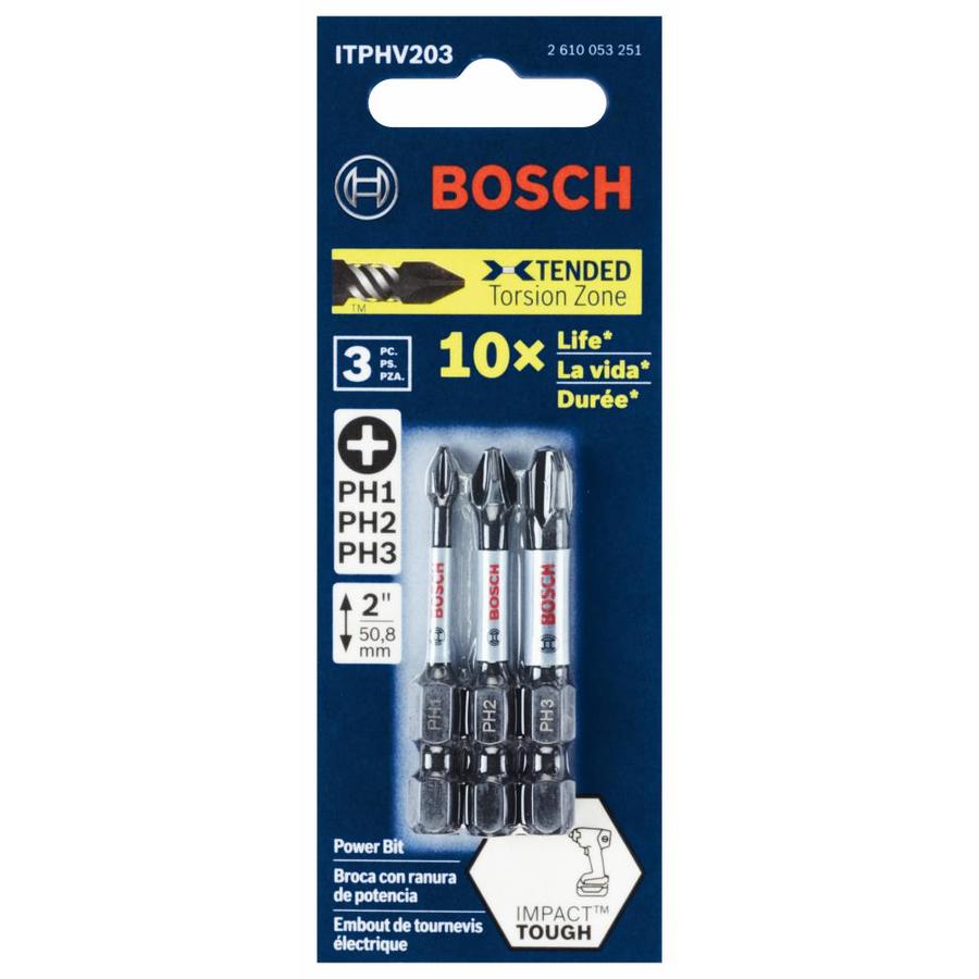 Bosch Impact Tough 3-Piece 2-in Phillips Alloy Steel Hex Shank ...