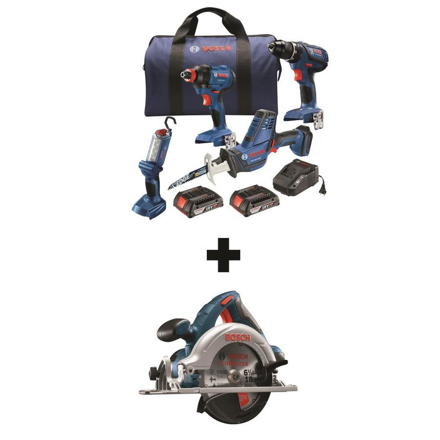 Bosch 5 Tool 18 Volt Power Tool Combo Kit With Soft Case Charger