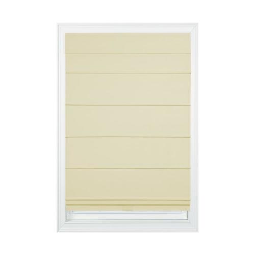 Ivory Room Darkening Cordless Roman Shade (Actual 31in x 64in) at