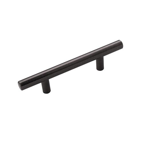 Hickory Hardware Bar Pull 3-in Center to Center Brushed Black Nickel Rectangular Bar Cabinet ...