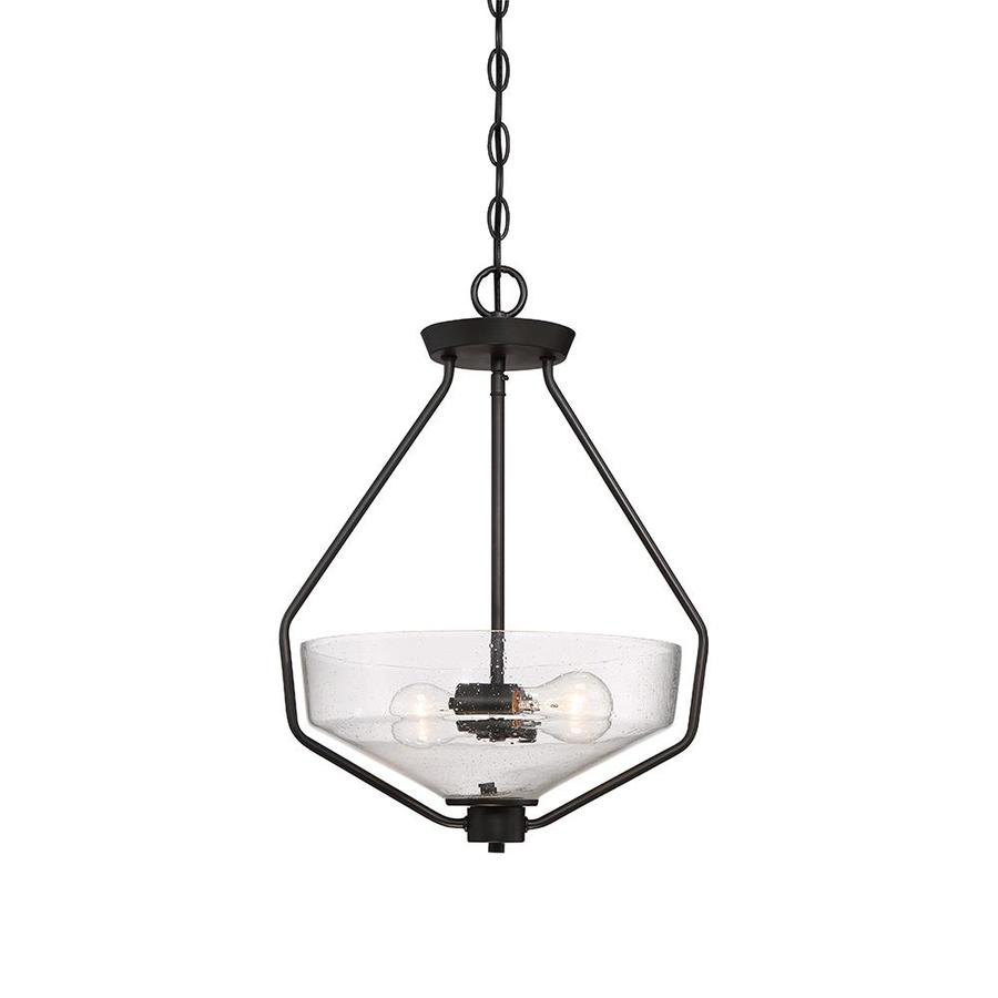 Designers Fountain Printers Row Oil Rubbed Bronze Transitional Seeded Glass Bowl Pendant Light