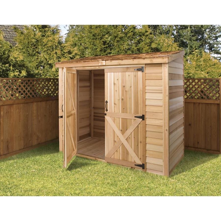 Cedarshed Bayside Cedar Shed 8x3 with Double Door in the Wood Storage ...