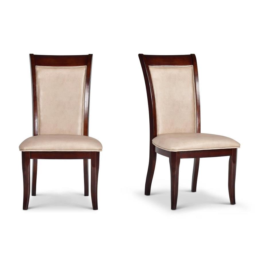 Steve Silver Set of 2 Marseille Casual Synthetic Upholstered Dining Side Chair (Wood Frame) in