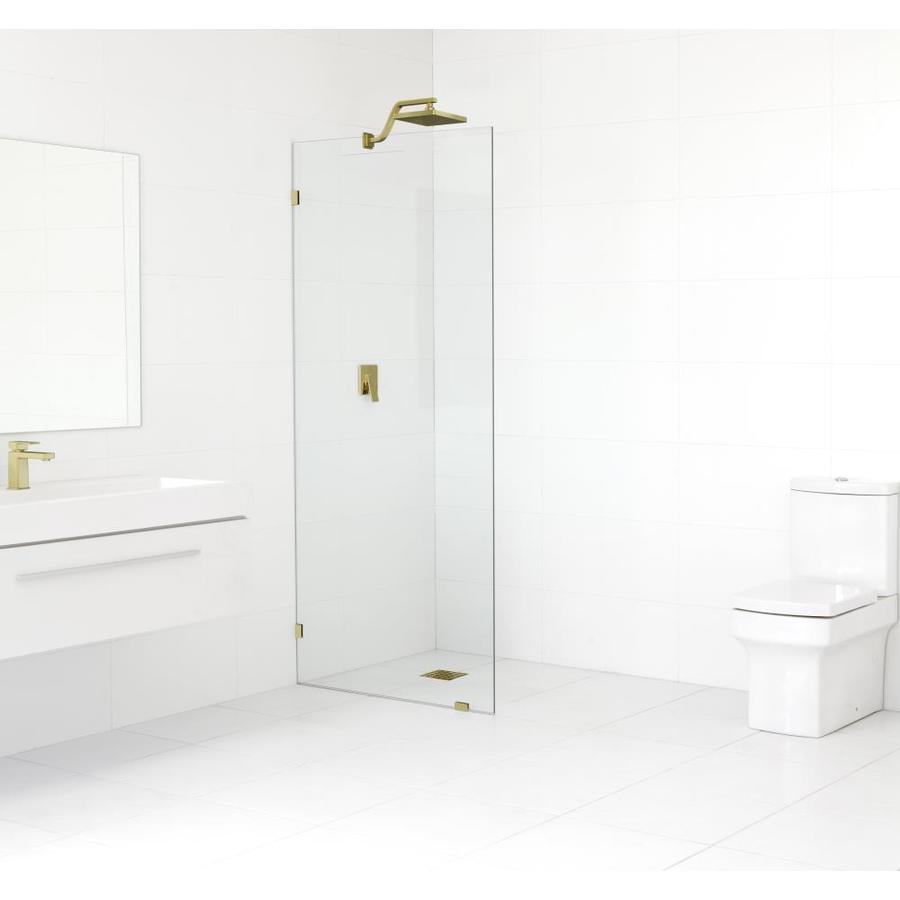 Glass Warehouse 32 In To 32 In W Frameless Fixed Polished Brass