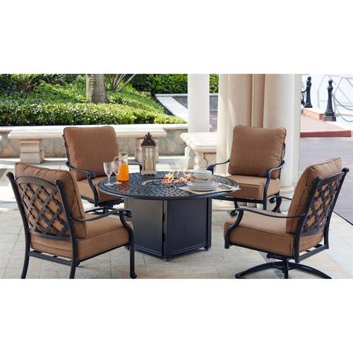 Darlee Madison 5 Piece Metal Frame Patio Conversation Set With