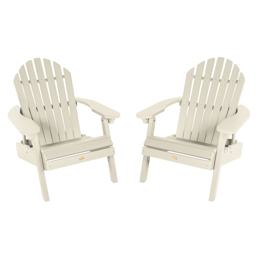 Highwood Adirondack Set Of 2 Whitewash Plastic Frame Stationary Adirondack Chair S With Slat Seat Seat In The Patio Chairs Department At Lowes Com