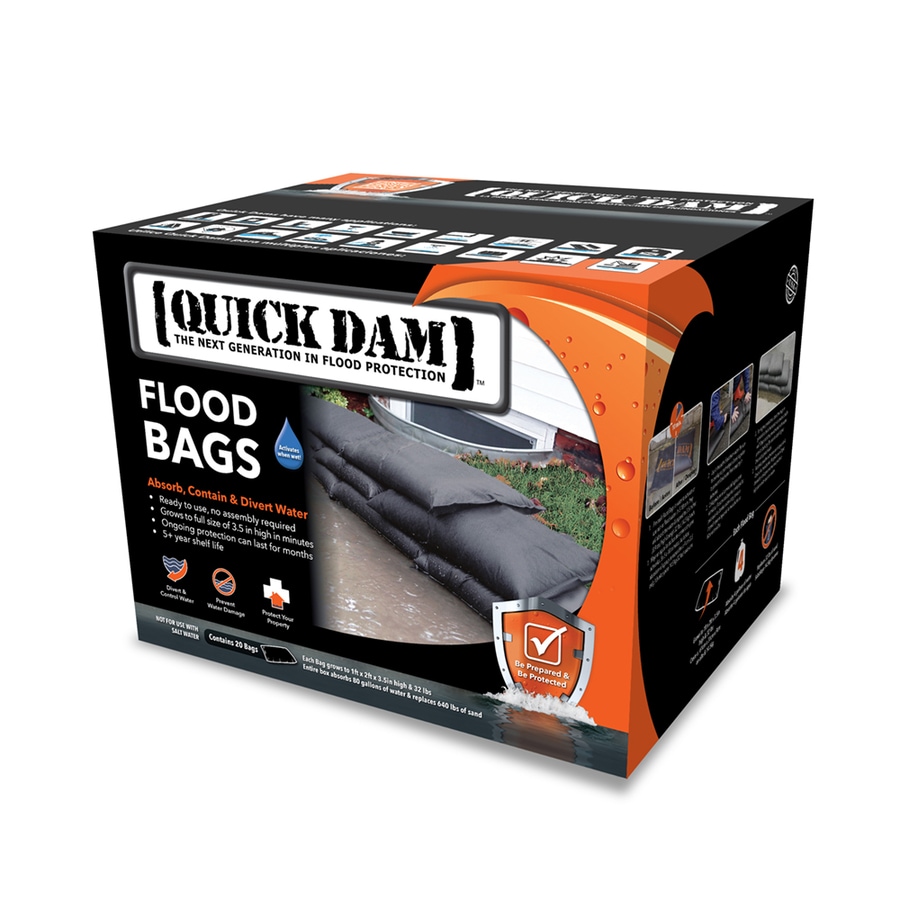 Quick Dam 20 Pack 24 In L X 12 W Self Inflating Polypropylene Quick Dam 20 Pack 24 In L X 12 W