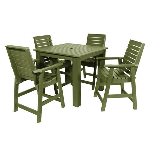highwood The Weatherly Collection 5-Piece Green Frame Bistro Patio Set