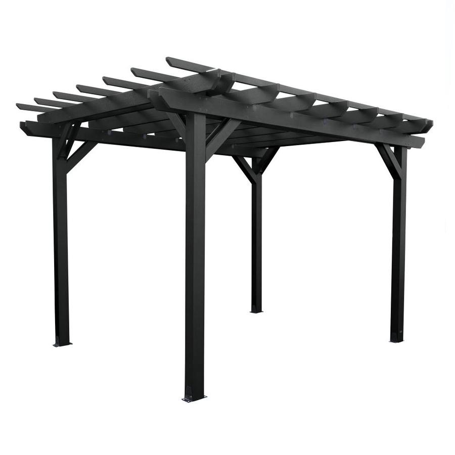 highwood Home and Garden Collection 10ft W x 10ft L x 8ft Black Plastic Freestanding Pergola