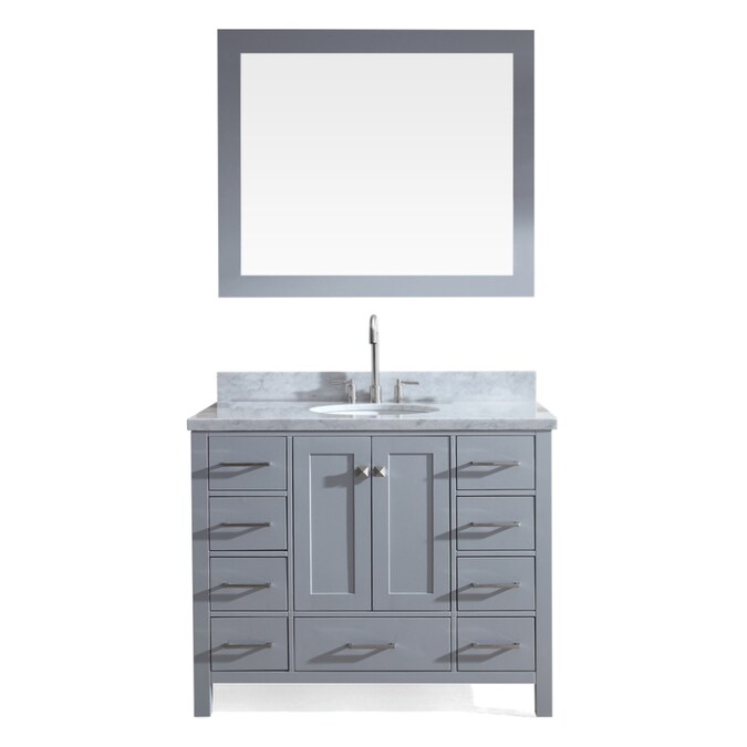 ARIEL Cambridge 43-in Grey Undermount Single Sink Bathroom Vanity with ...