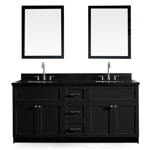 Ariel Hamlet 73 In Black Double Sink Bathroom Vanity With Black Double Sink Bathroom Vanity