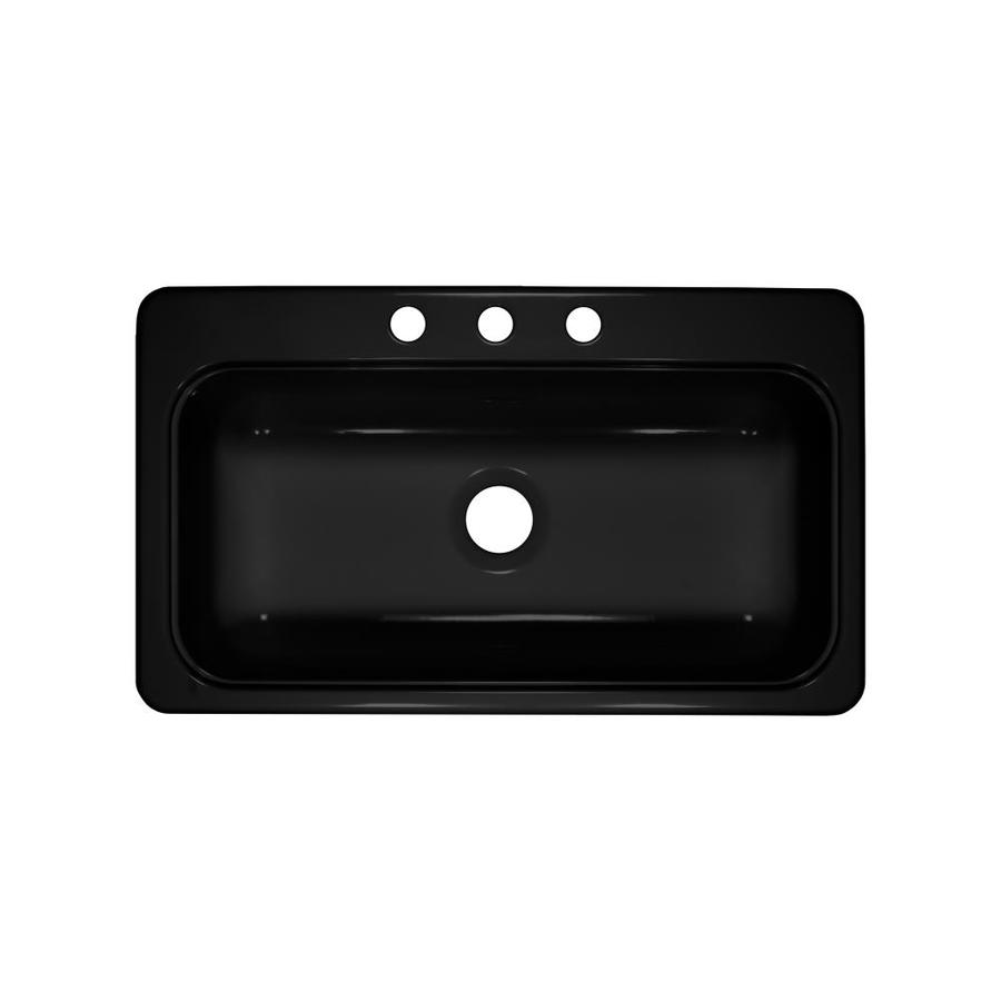 Shop Lyons Style SB 19 In X 33 In Black Single Basin Acrylic Drop In 3   008175010688 