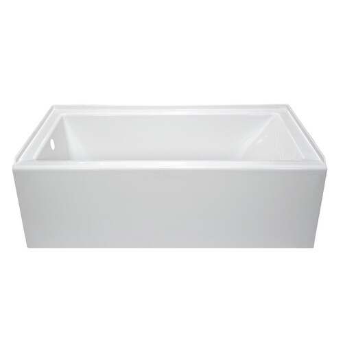 Style Selections White Acrylic Rectangular Skirted Bathtub With Left